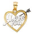 14K Yellow Gold Mom, Family, Baby & Heart Pendant - PT1821