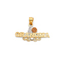 14K Yellow Gold Mom, Family, Baby & Heart Pendant - PT1841