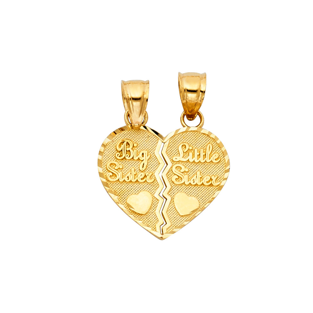 14K Yellow Gold Mom, Family, Baby & Heart Pendant - PT1851