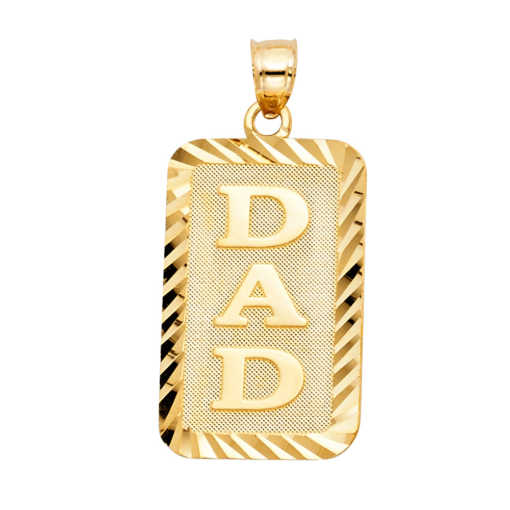 14K Yellow Gold Mom, Family, Baby & Heart Pendant - PT1856