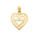 14K Yellow Gold Mom, Family, Baby & Heart Pendant - PT1862
