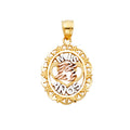 14K Yellow Gold Flower & 15 Años Pendant - PT1882