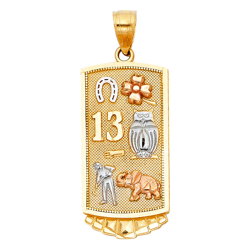 14K Yellow Gold Religious Pendant - PT1928