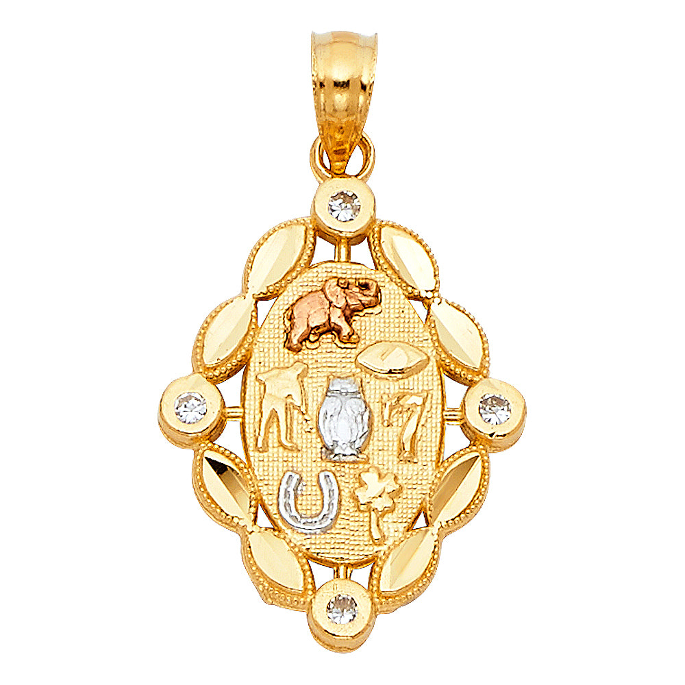 14K Yellow Gold Religious Pendant - PT1931