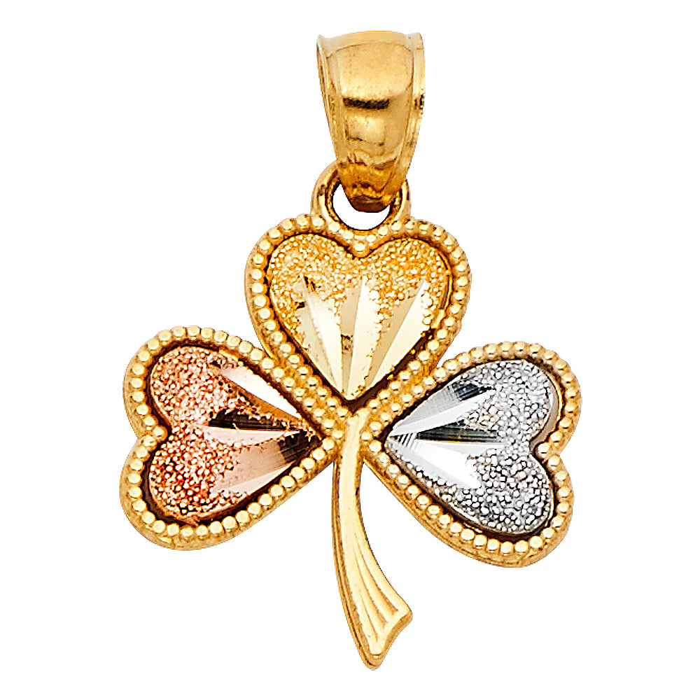 14K Yellow Gold Flower & 15 Años Pendant - PT1933