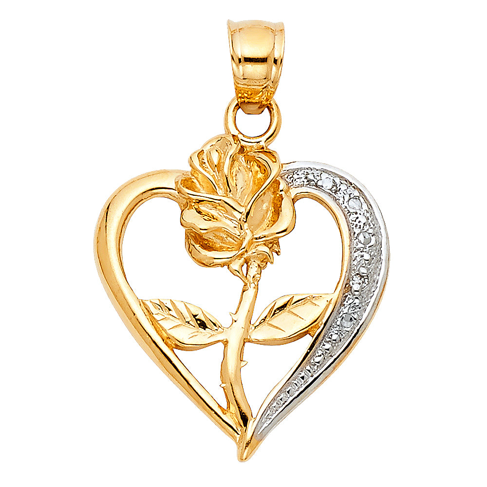 14K Yellow Gold Flower & 15 Años Pendant - PT1944