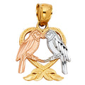 14K Yellow Gold Mom, Family, Baby & Heart Pendant - PT1949