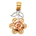 14K Yellow Gold Flower & 15 Años Pendant - PT1953