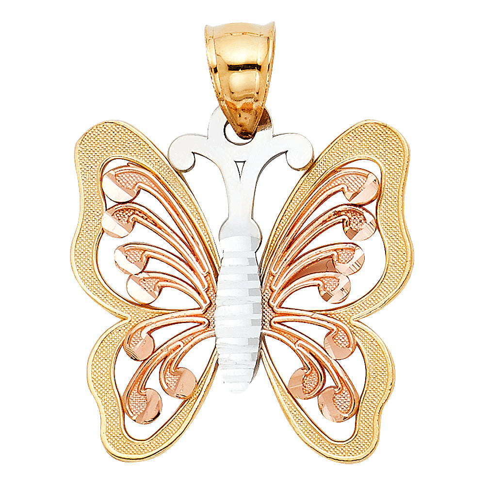 14K Yellow Gold Animal, Sea Life & Butterfly Pendant - PT1955