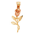 14K Yellow Gold Flower & 15 Años Pendant - PT1958