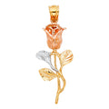 14K Yellow Gold Flower & 15 Años Pendant - PT1959