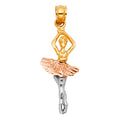 14K Yellow Gold Flower & 15 Años Pendant - PT1960