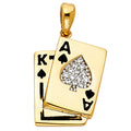 14K Yellow Gold Nature, Sports, Evil Eye & Baby Pendant - PT1973