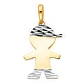 14K Yellow Gold Mom, Family, Baby & Heart Pendant - PT2006