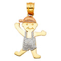 14K Yellow Gold Mom, Family, Baby & Heart Pendant - PT2008