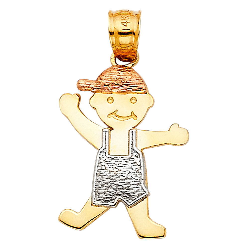 14K Yellow Gold Mom, Family, Baby & Heart Pendant - PT2008