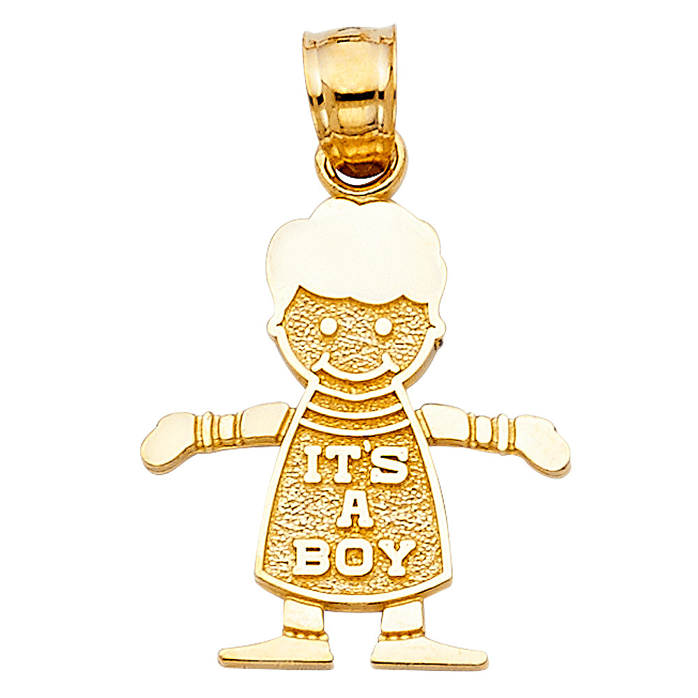14K Yellow Gold Mom, Family, Baby & Heart Pendant - PT2011