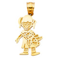 14K Yellow Gold Mom, Family, Baby & Heart Pendant - PT2013