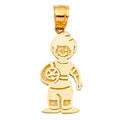 14K Yellow Gold Mom, Family, Baby & Heart Pendant - PT2014