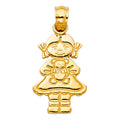14K Yellow Gold Mom, Family, Baby & Heart Pendant - PT2016
