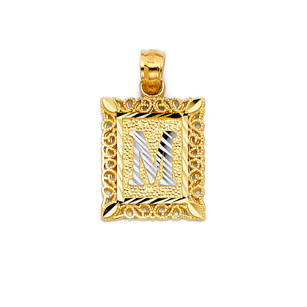 14K Yellow Gold Alphabet & Number Jewelry - PT2051 - Letter M