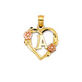 14K Yellow Gold Alphabet & Number Jewelry - PT2052 - Letter A