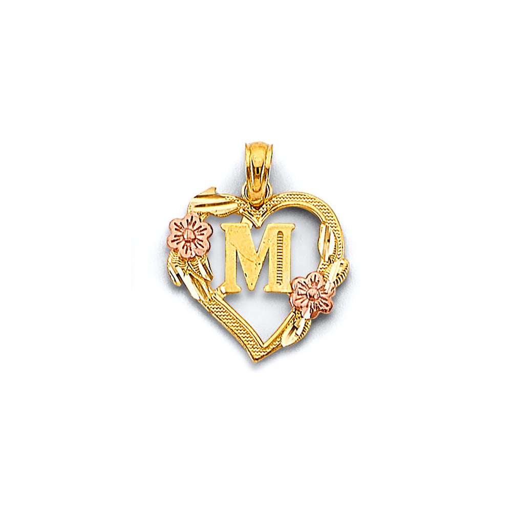 14K Yellow Gold Alphabet & Number Jewelry - PT2052 - Letter M
