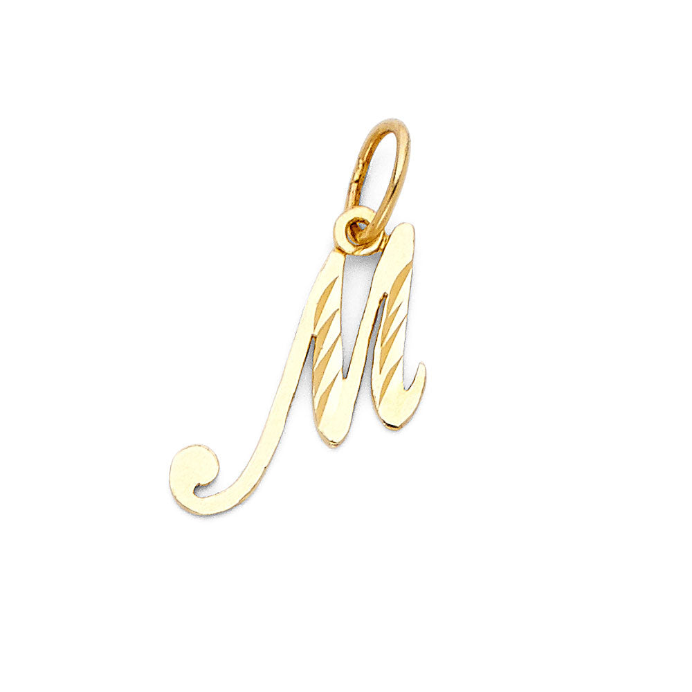 14K Yellow Gold Alphabet & Number Jewelry - PT2055 - Letter M