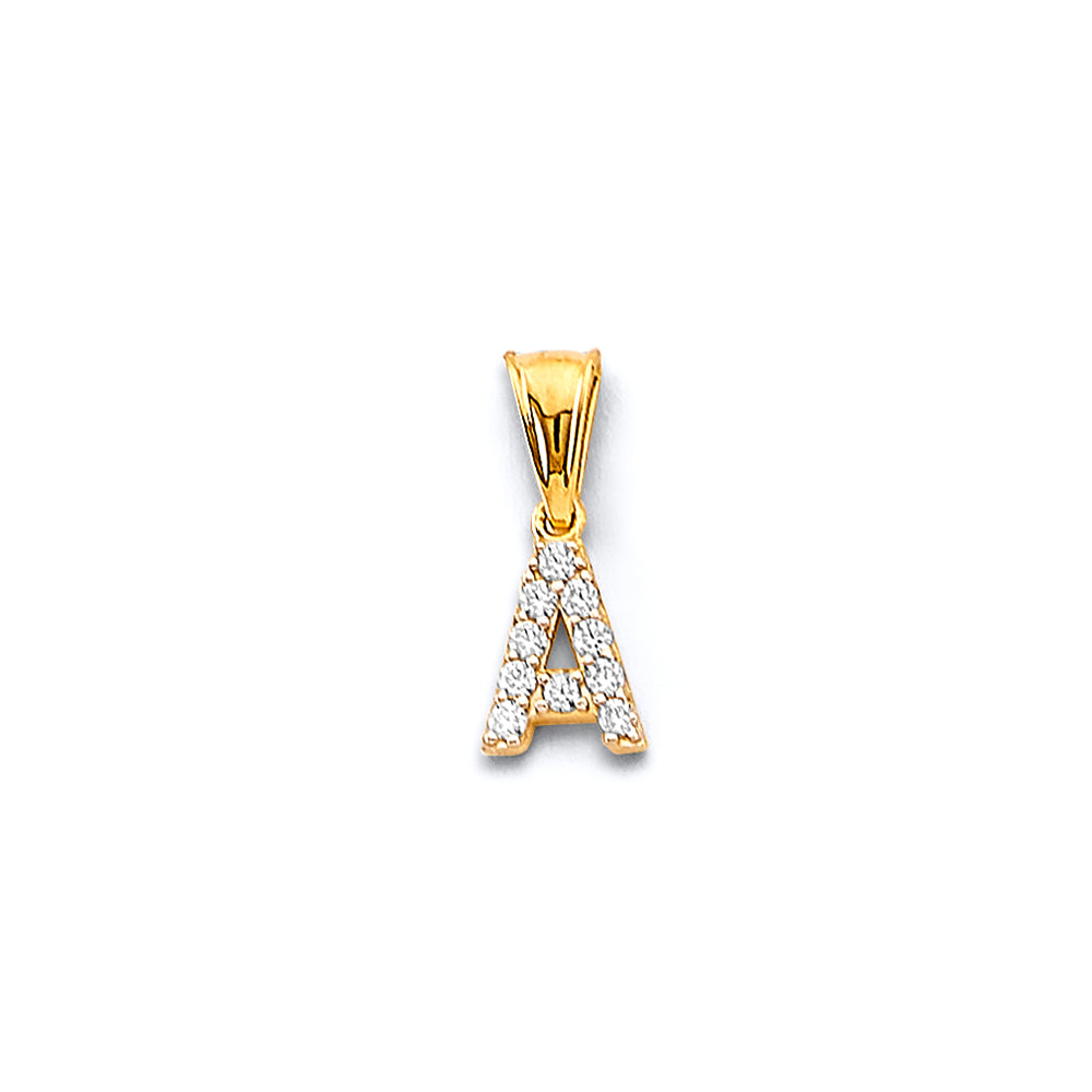 14K Yellow Gold Alphabet & Number Jewelry - PT2123 - Letter A