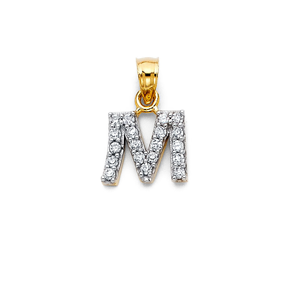 14K Yellow Gold Alphabet & Number Jewelry - PT2123 - Letter M