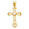 14K Yellow Gold Cross Pendant - PT2125