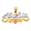 14K Yellow Gold Mom, Family, Baby & Heart Pendant - PT2128