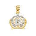 14K Yellow Gold Flower & 15 Años Pendant - PT2148