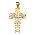 14K Yellow Gold Crucifix Cross Pendant - PT2153