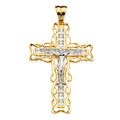 14K Yellow Gold Crucifix Cross Pendant - PT2154