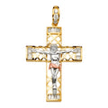 14K Yellow Gold Crucifix Cross Pendant - PT2155