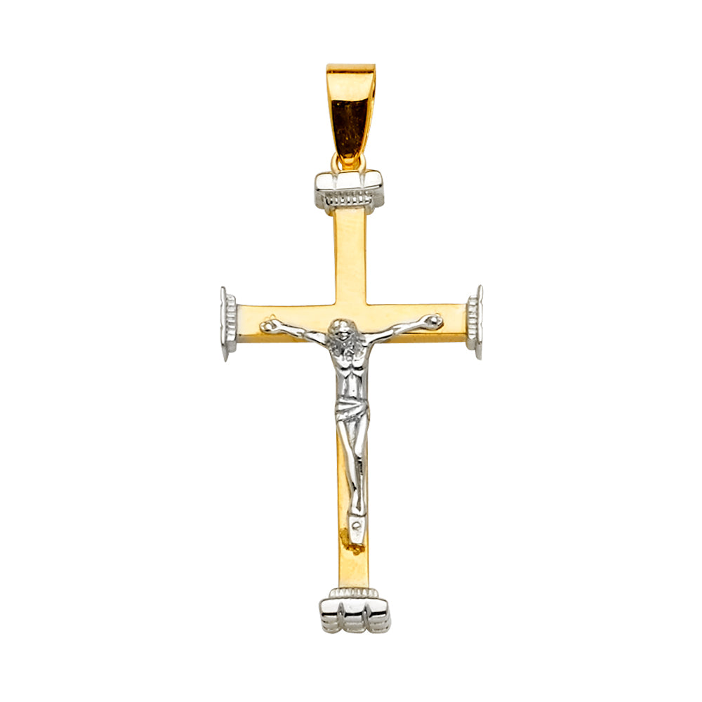 14K Yellow Gold Crucifix Cross Pendant - PT2161