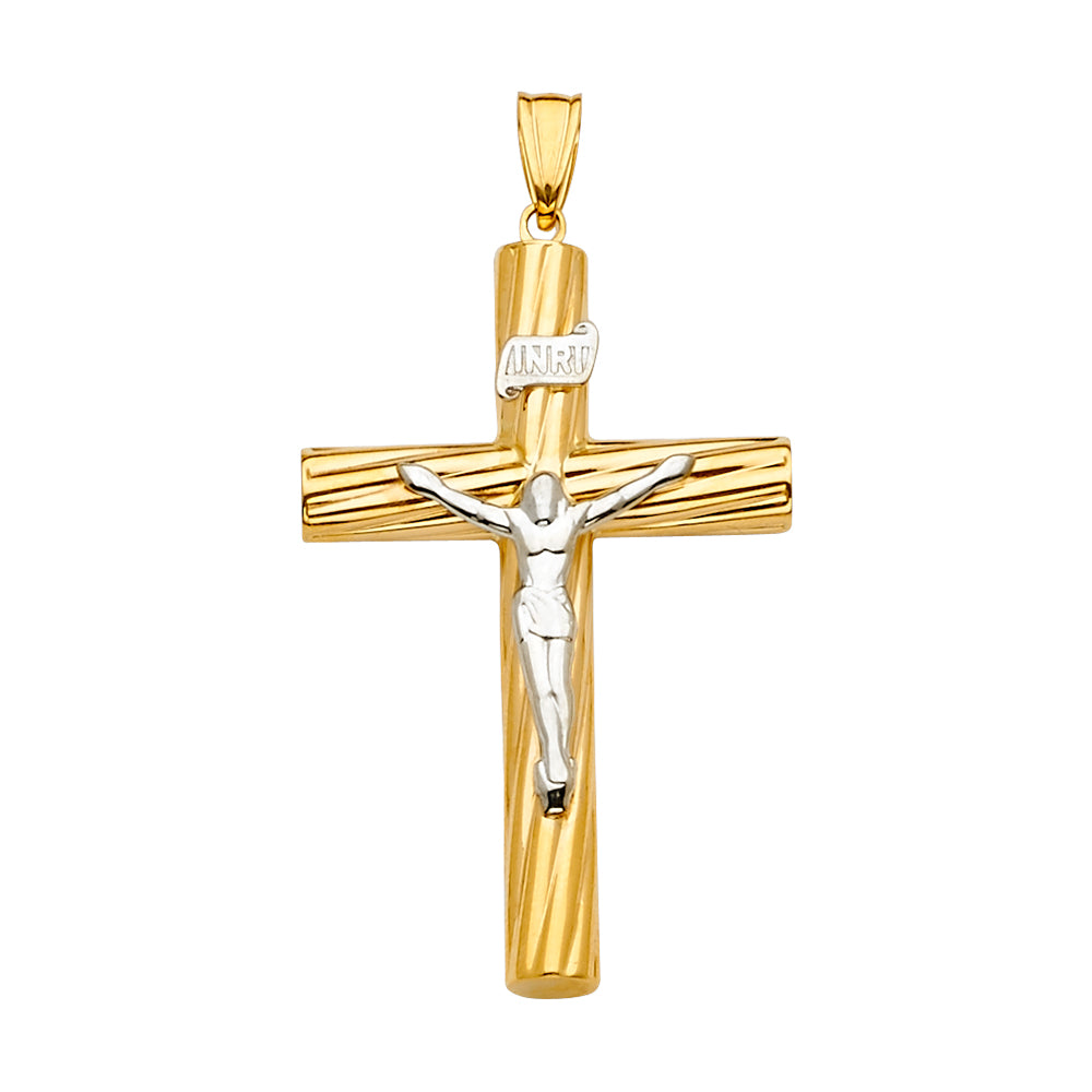 14K Yellow Gold Crucifix Cross Pendant - PT2162