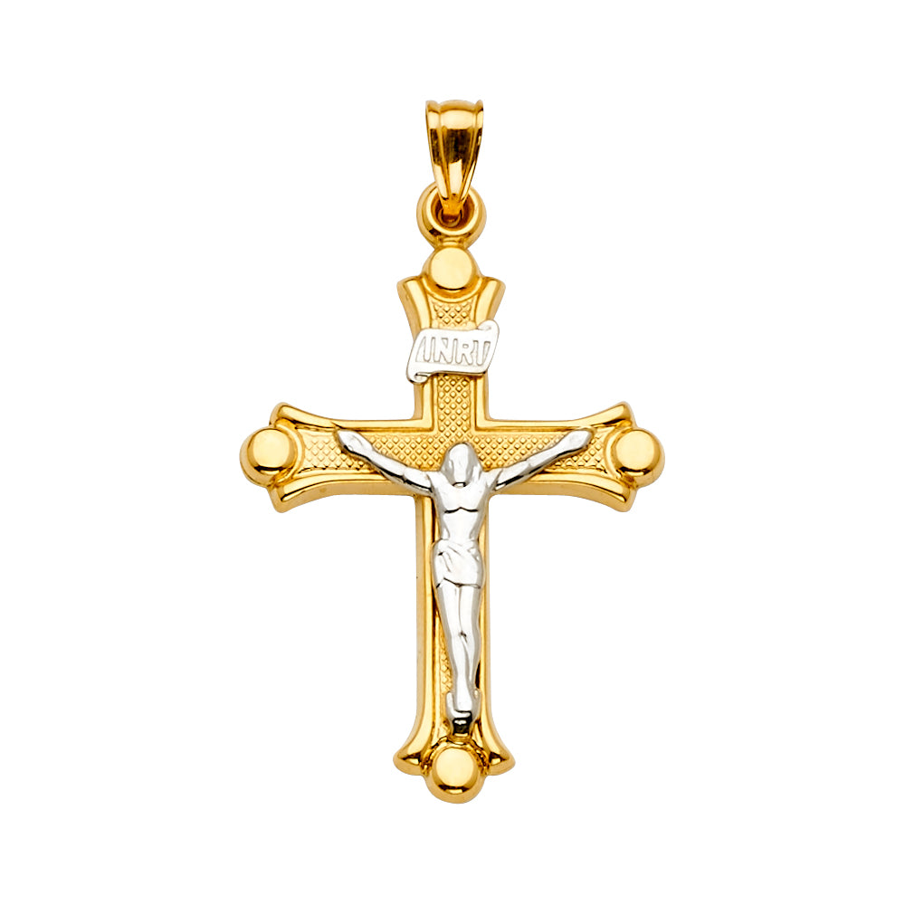 14K Yellow Gold Crucifix Cross Pendant - PT2163
