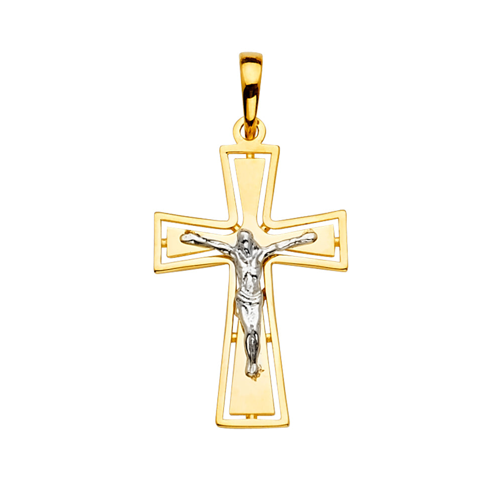 14K Yellow Gold Crucifix Cross Pendant - PT2166