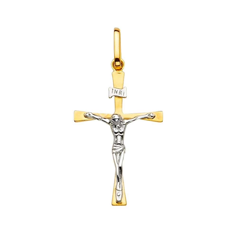 14K Yellow Gold Crucifix Cross Pendant - PT2172