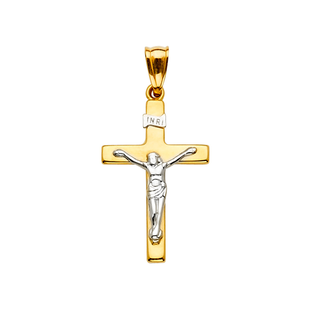 14K Yellow Gold Crucifix Cross Pendant - PT2173