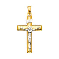 14K Yellow Gold Crucifix Cross Pendant - PT2174