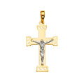 14K Yellow Gold Crucifix Cross Pendant - PT2175