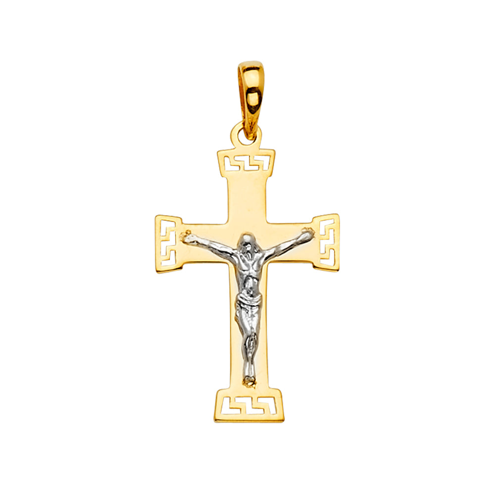 14K Yellow Gold Crucifix Cross Pendant - PT2175