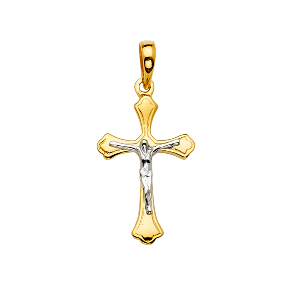 14K Yellow Gold Crucifix Cross Pendant - PT2176