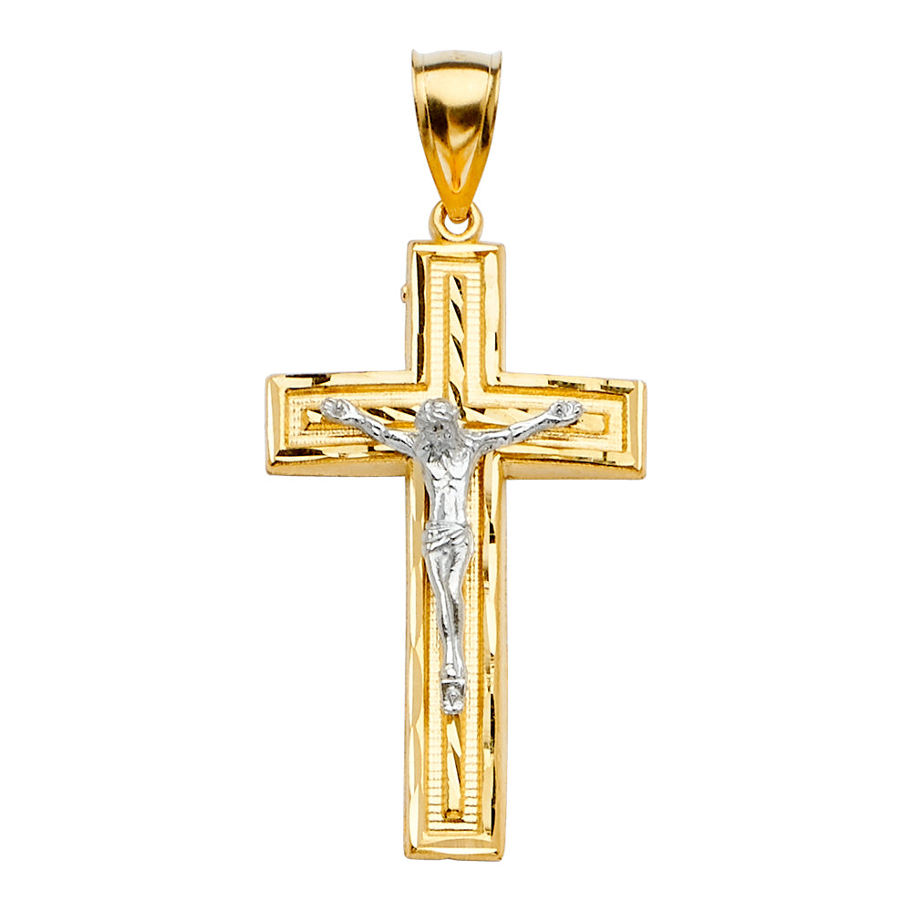 14K Yellow Gold Crucifix Cross Pendant - PT2178