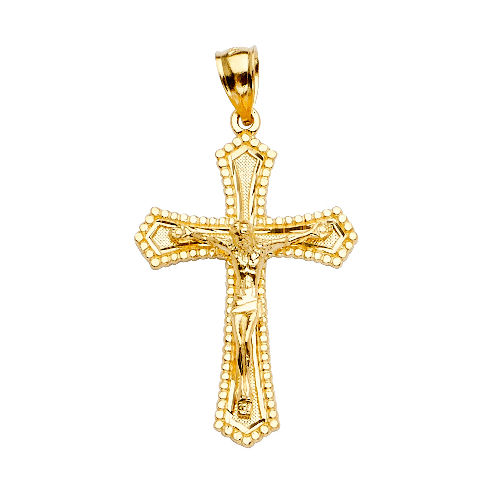 14K Yellow Gold Crucifix Cross Pendant - PT2182