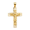 14K Yellow Gold Crucifix Cross Pendant - PT2183