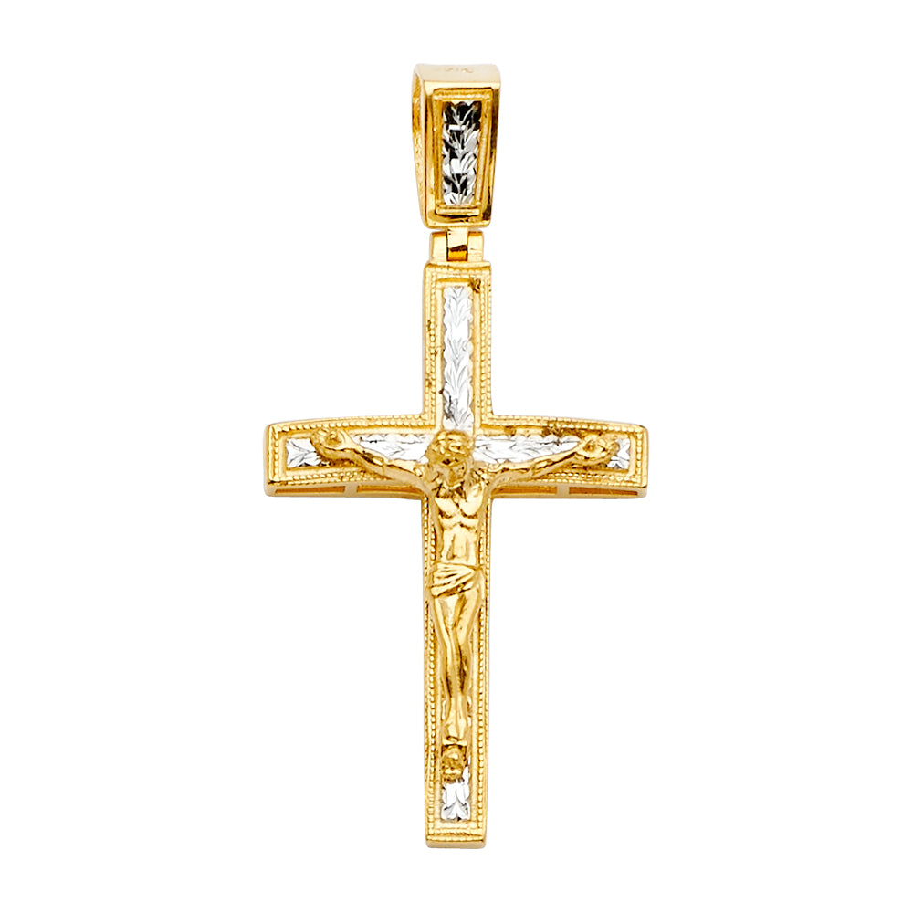 14K Yellow Gold Crucifix Cross Pendant - PT2184